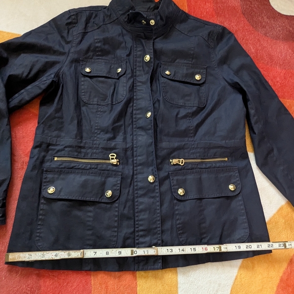 Tommy Hilfiger Navy Blue Utility Jacket Womens Large, Military Gorpcore Boho NEW - Picture 12 of 15